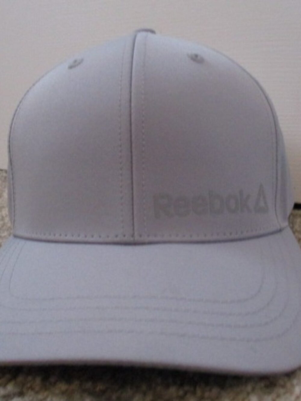 Reebok Adjustable Baseball Hat Cap Grey Gray with Velcro One Size Fits All Adult